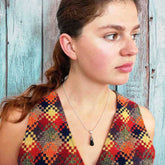 Black Onyx Drop Silver Pendant